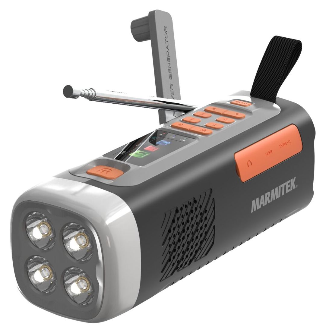 RESQ200 Kurbelradio Bluetooth DAB, DAB+, FM Radio Tragbar IPX3  (Schwarz) 