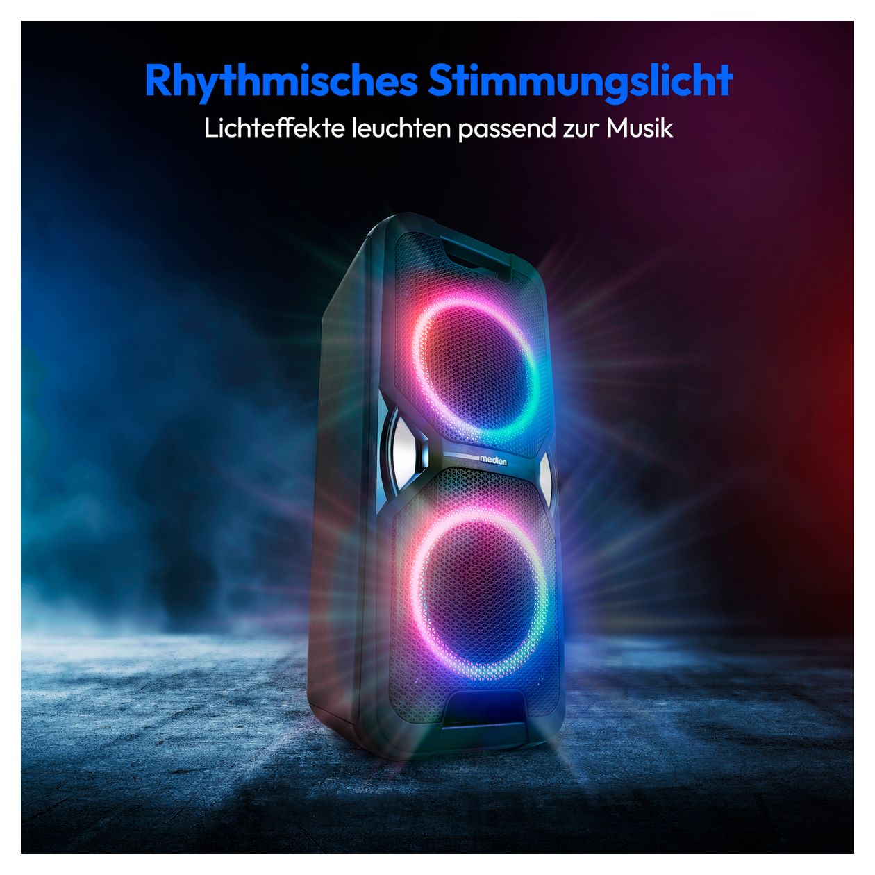 Life-1 Pure MD400000 50 W Bluetooth Lautsprecher Laufzeit bis 26 h  (Schwarz) 