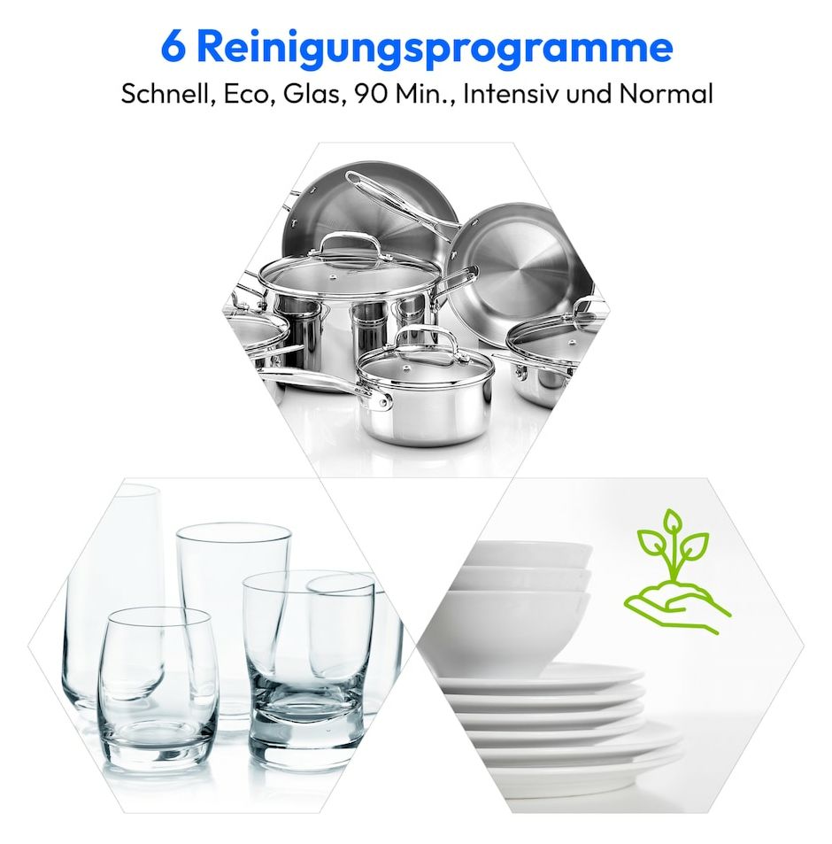 Life DWT60 MD37496 60 cm Geschirrspüler unterbaufähig Leise 6 Maßgedecke aquaStop Funktion 