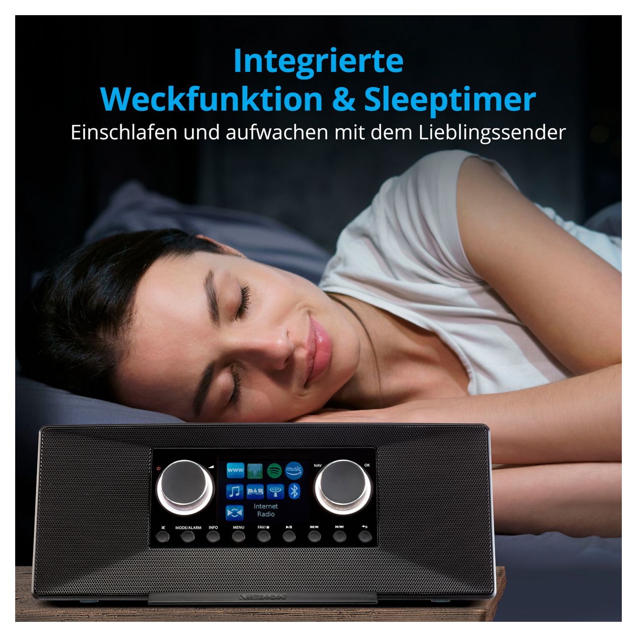 Life P85333 Bluetooth AM, DAB+, FM, MW Radio Internet  (Schwarz) 