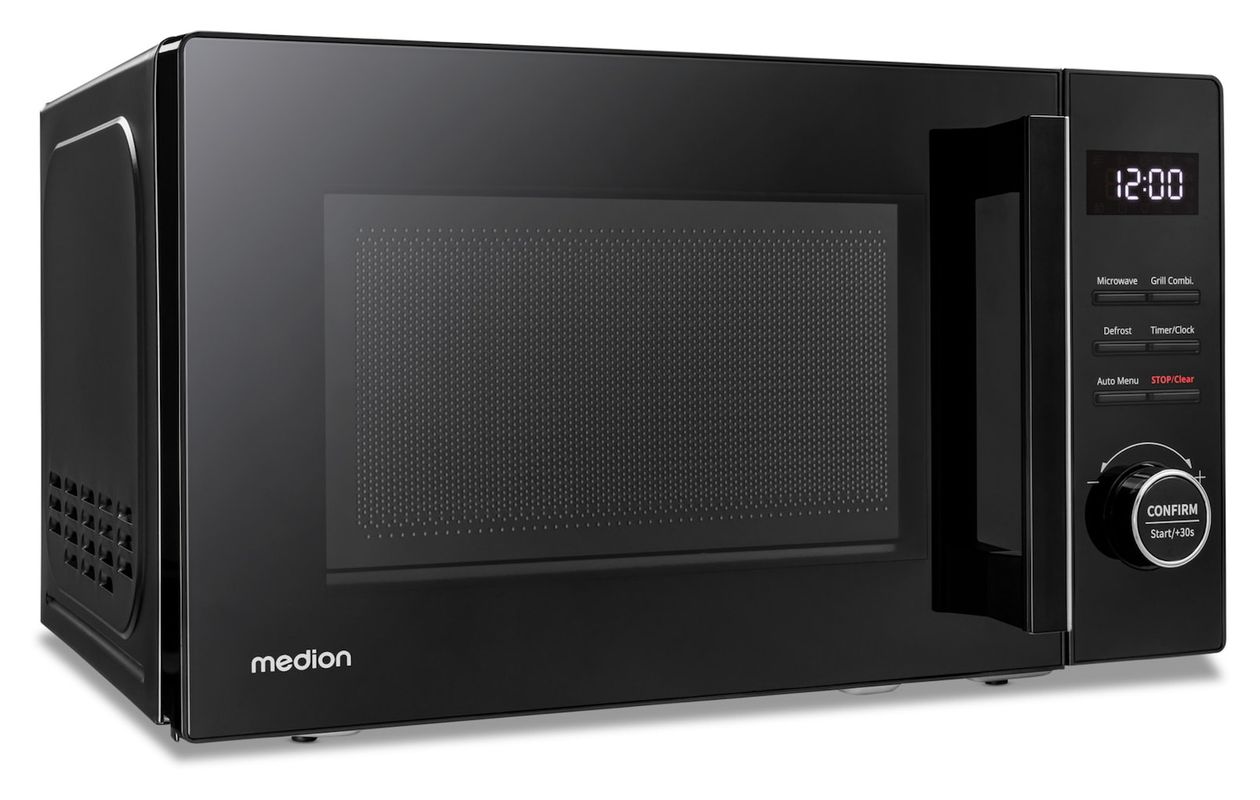 MD12021 Freistehende Mikrowelle 800 W Größe: klein 5 Stufen Grill  (Schwarz) 