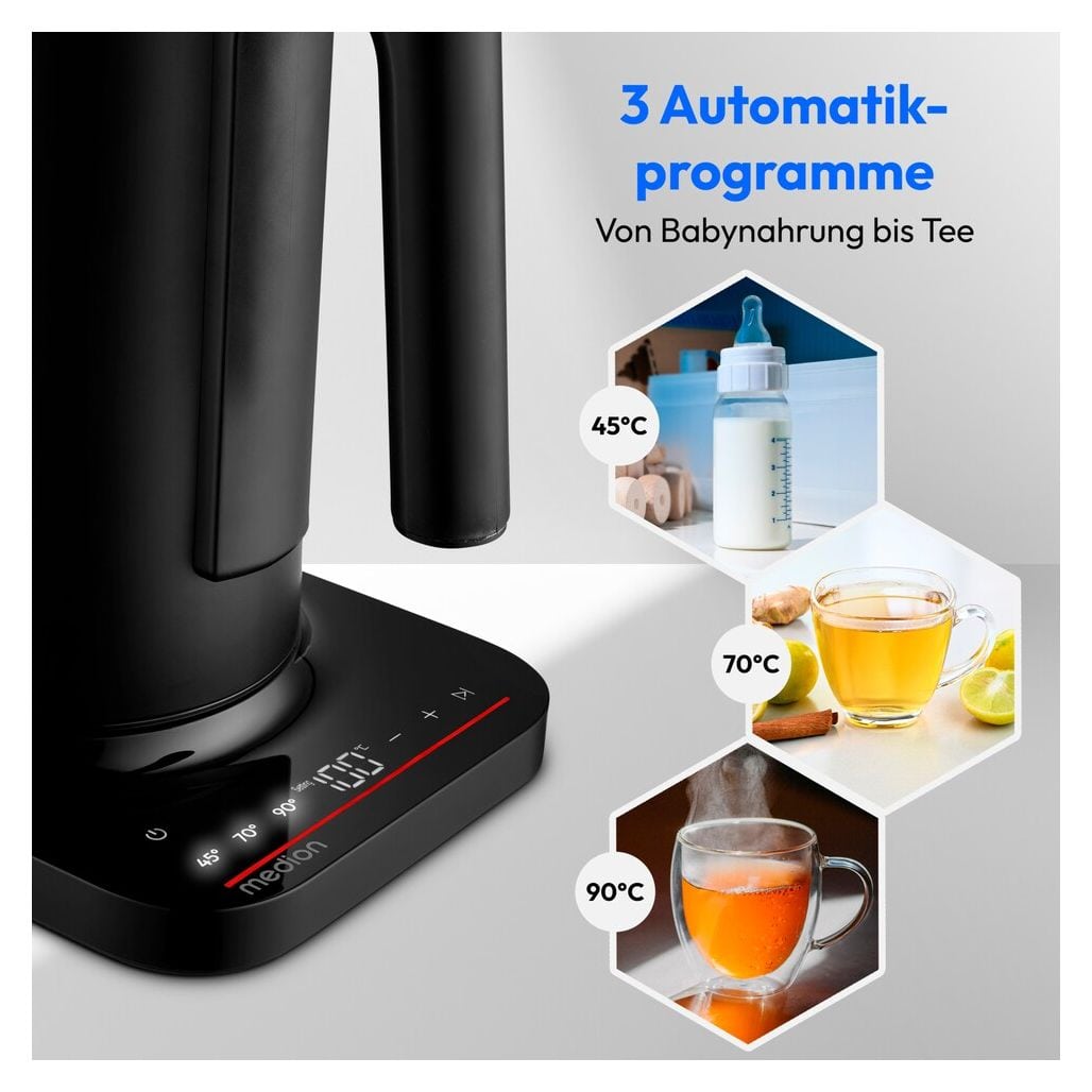 MD12106 1,5 l Wasserkocher 2200 W  (Schwarz) 
