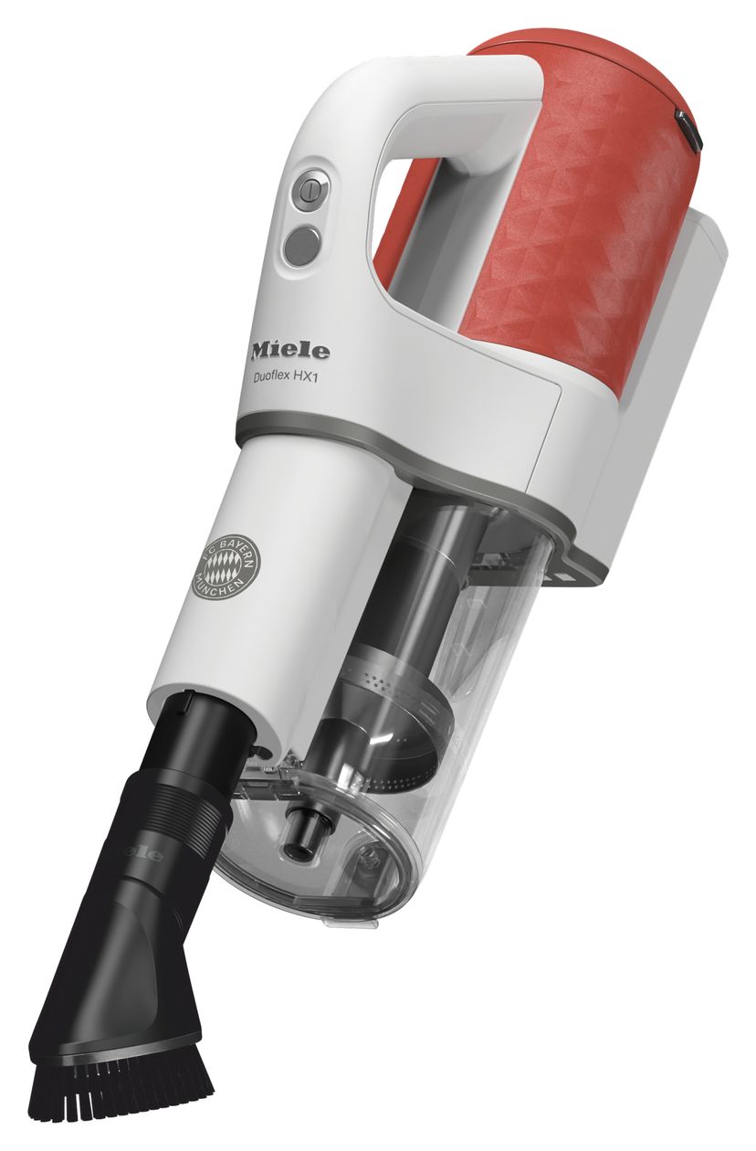 Duoflex HX1 FC Bayern Edition Handstaubsauger Beutellos bis 55 min Laufzeit Micro  (Grau, Rot, Weiß) 