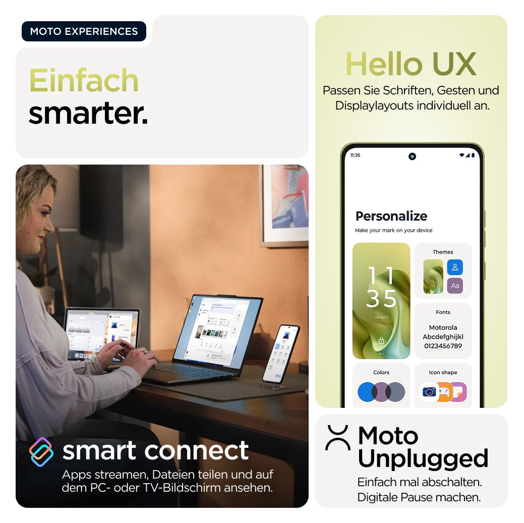 Moto G86 256 GB 5G Smartphone 16,9 cm (6.67 Zoll) Android 50 MP Dual Kamera Dual Sim WiFi 6 (Golden Cypress) 