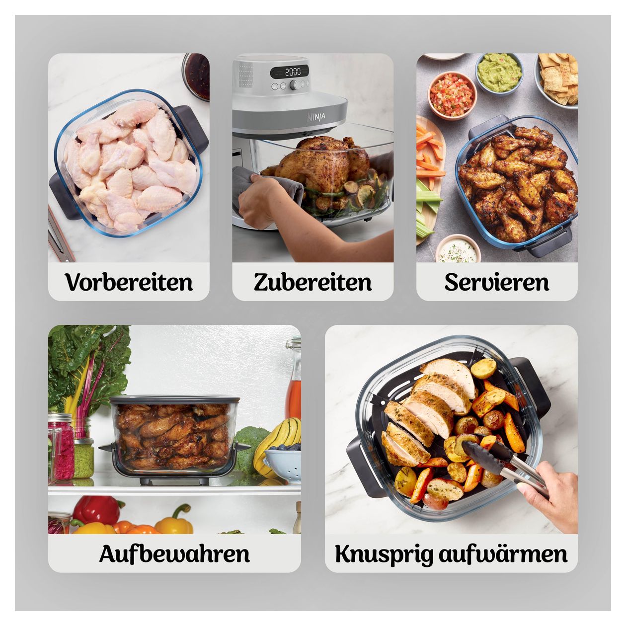 AS090EUWH Crispi Pro 5-in-1 Heißluftfritteuse 5,7 l 2000 W  (Weiß) 