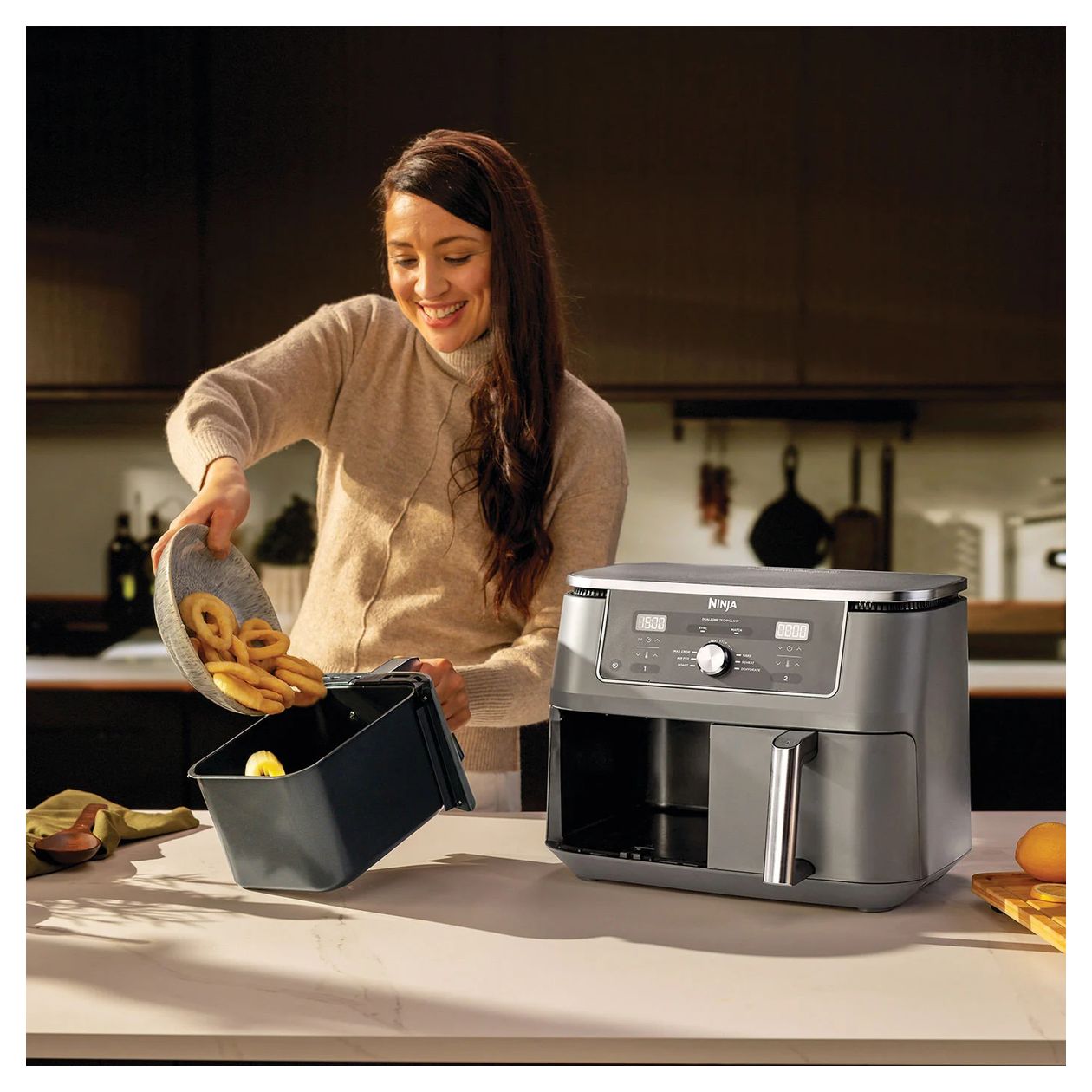 DZ400EU Doppel Heißluftfritteuse 9,5 l 2470 W  (Grau) 