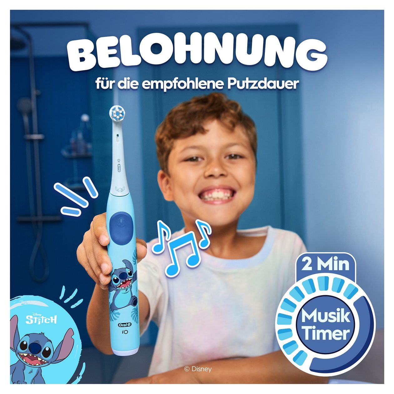 iO Kids 6+ Disney Stitch Rotierende Zahnbürste für Kinder  (Blau) 