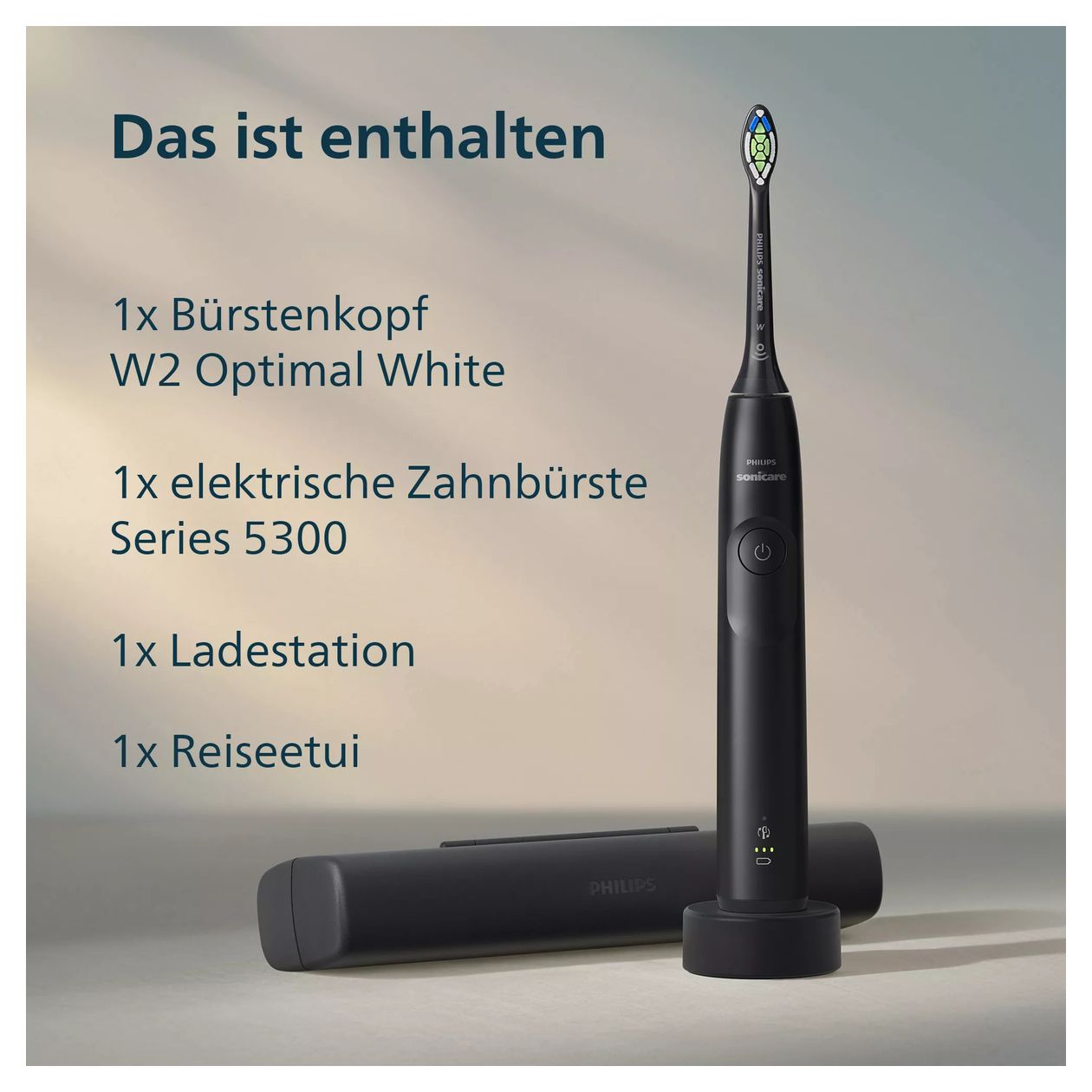HX7101/02 Sonicare 5300 Schall-Zahnbürste für Erwachsene 504 h  (Schwarz) 