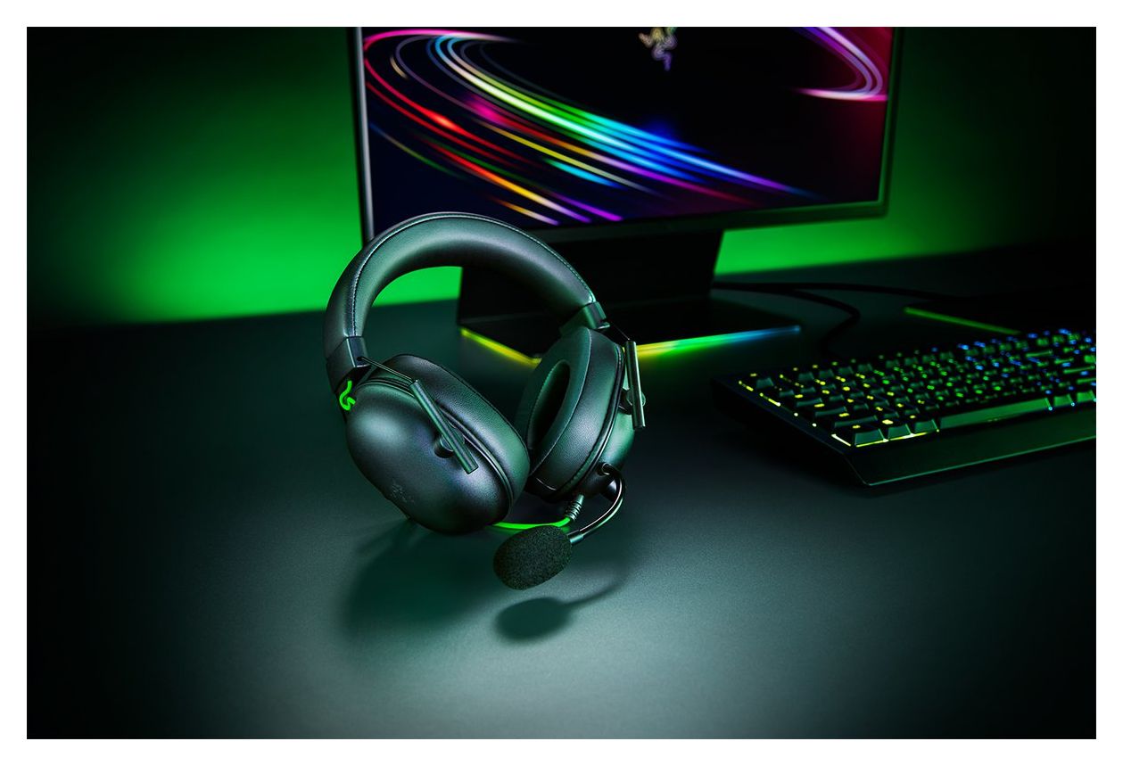 Blackshark V2 X Over Ear Kopfhörer Kabelgebunden  (Schwarz, Grün) 