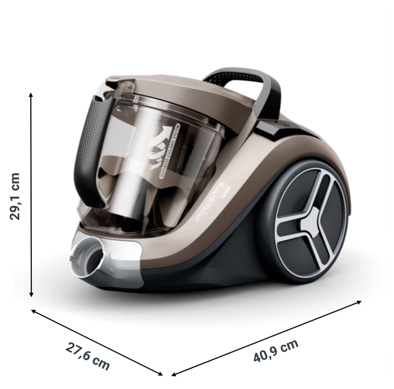 RO4B30 Compact Power XXL Bodenstaubsauger Beutellos 900 W  (Schwarz, Bronze) 