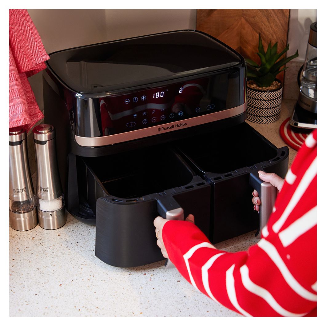 27680-56	SatisFry Dual Basket Doppel Heißluftfritteuse 9 l 2800 W  (Schwarz) 