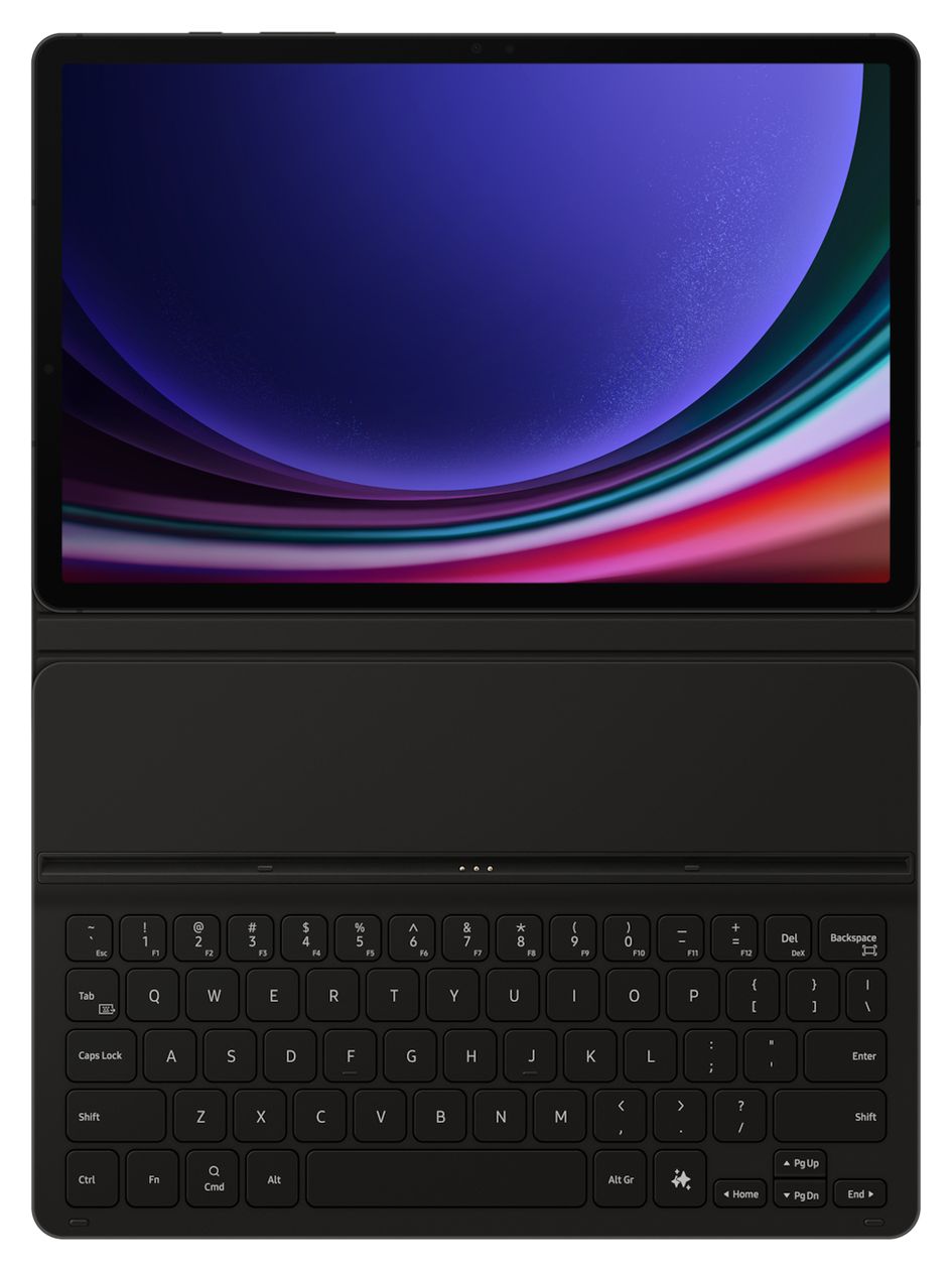 Book Cover Keyboard Slim EF-DX720 für Samsung Galaxy Tab S9, Galaxy Tab S9 FE bis 27,9 cm (11")  (Schwarz) 
