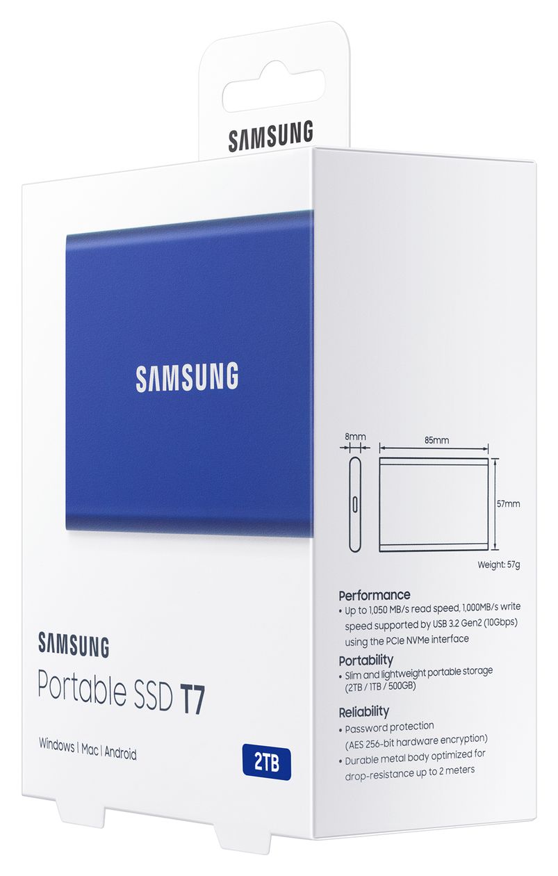 Portable SSD T7 2 TB SSD  (Blau) 