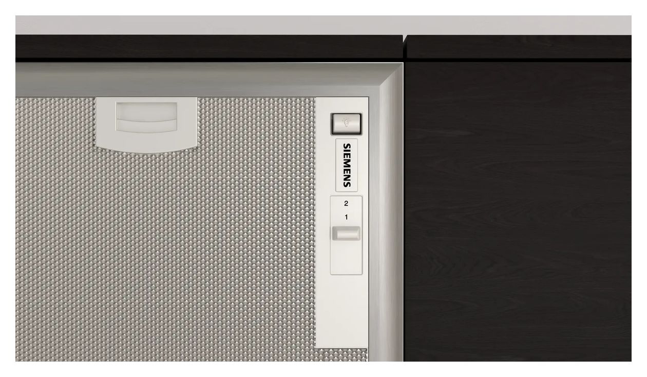 iQ300 LB55566 Lüfterbaustein Abluft/Umluft Dunstabzugshaube/Esse Einbau 53 cm (Metallisch, Silber) 