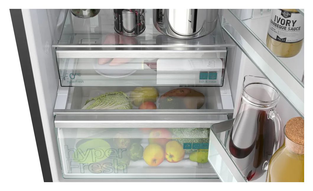 iQ500 KG39N4X1F 260 l / 103 l Kühl-Gefrierkombi freistehend NoFrost 101 kWh Jahr  (Gebürsteter Stahl) 