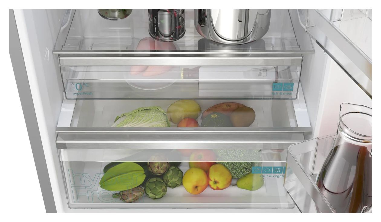 iQ500 KG49NAICT 311 l / 129 l Kühl-Gefrierkombi freistehend NoFrost 178 kWh Jahr  (Edelstahl) 