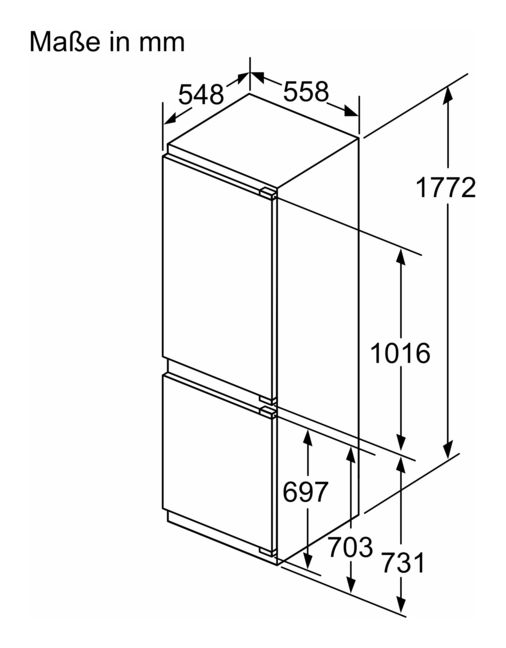 iQ500 KI86NADD0 184 l / 76 l 177,5 cm Einbau Kühl-/Gefrierkombination 186 kWh NoFrost 