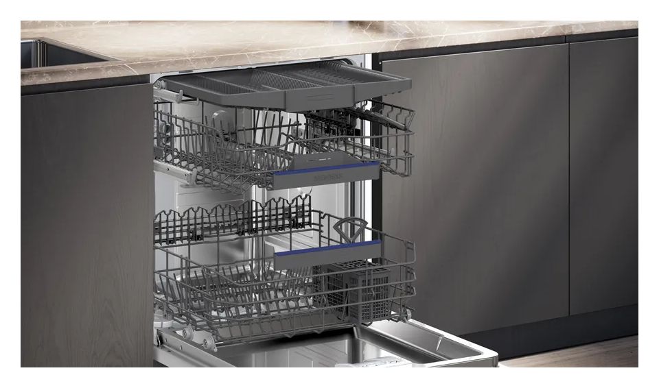 iQ500 SN15ES06CS 60 cm Geschirrspüler teilintegriert (ohne Front) Sehr leise 14 Maßgedecke aquaStop Funktion Heat exchanger/Drying assistant 