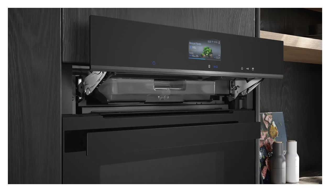 iQ700 CS936GCB1 Einbaubackofen kompakt Dampfgaren AutoClean (Schwarz/Edelstahl) 