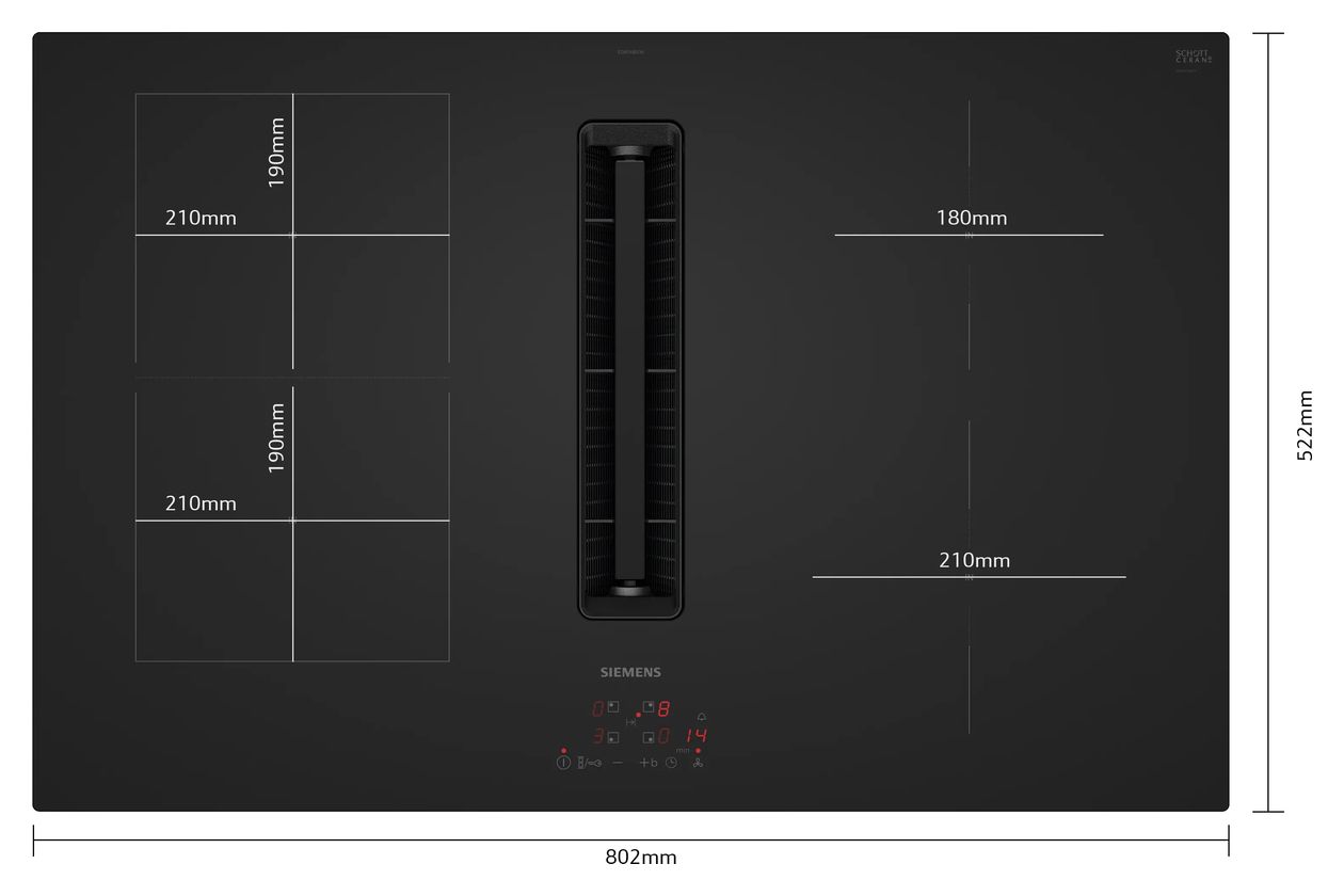PQ51A8BMAT (HB279GBB3 + ED81ABS16E) Backofen-Set groß AutoClean activeClean mit autarkem 80 cm Induktions Kochfeld 