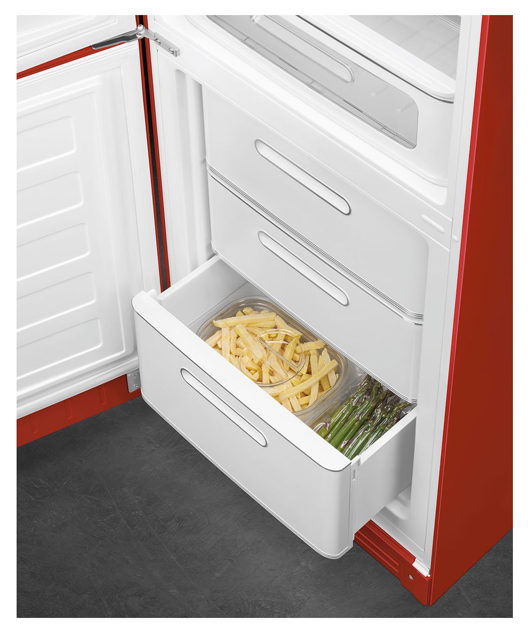 FAB32LRD6 234 l / 97 l Kühl-Gefrierkombi freistehend NoFrost 158 kWh Jahr  (Rot) 
