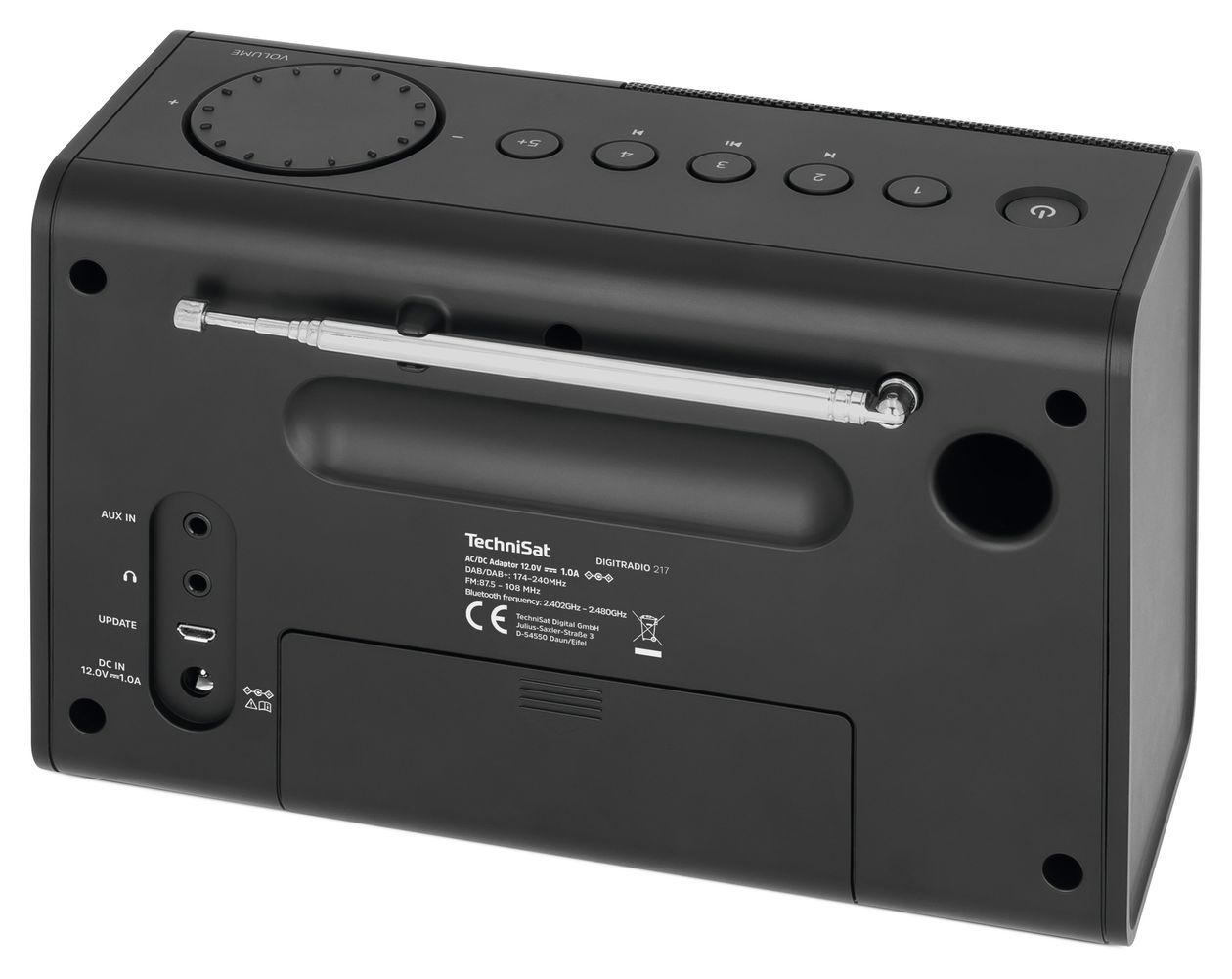 Digitradio 217 Bluetooth DAB+, FM, VHF Radio Tragbar  (Schwarz) 