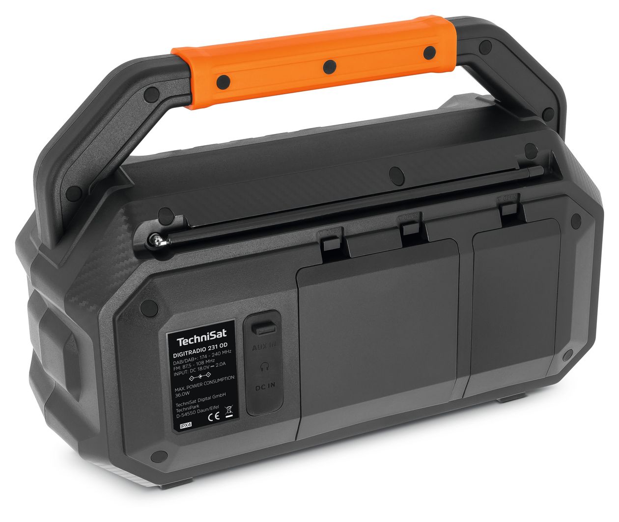 DigitRadio 231OD Bluetooth DAB+, FM Radio Tragbar IPX4  (Schwarz) 