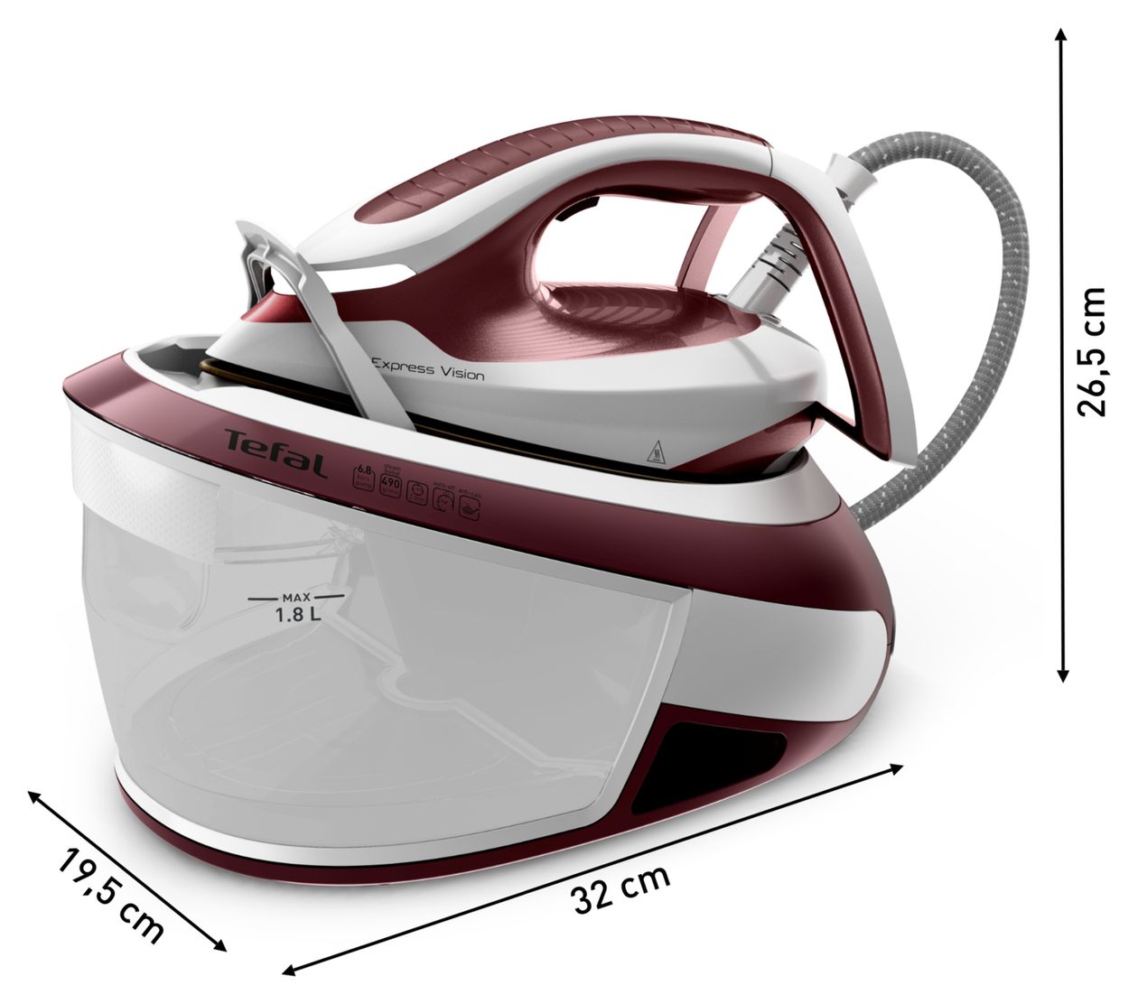SV8150 Express Vision 2800 W Dampfbügelstation 130 g/min  (Rot, Weiß) 
