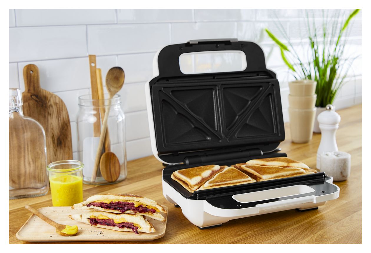 SW7011 Snack XL Waffel- und Sandwichmaker 850 W  (Weiß, Edelstahl) 