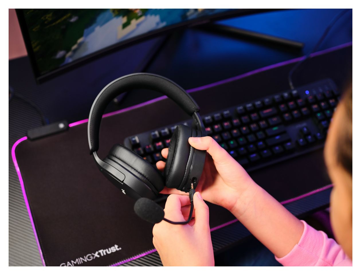 GXT491 Fayzo Bluetooth Kopfhörer kabelgebunden&kabellos 22 h Laufzeit USB Typ-C  (Schwarz) 