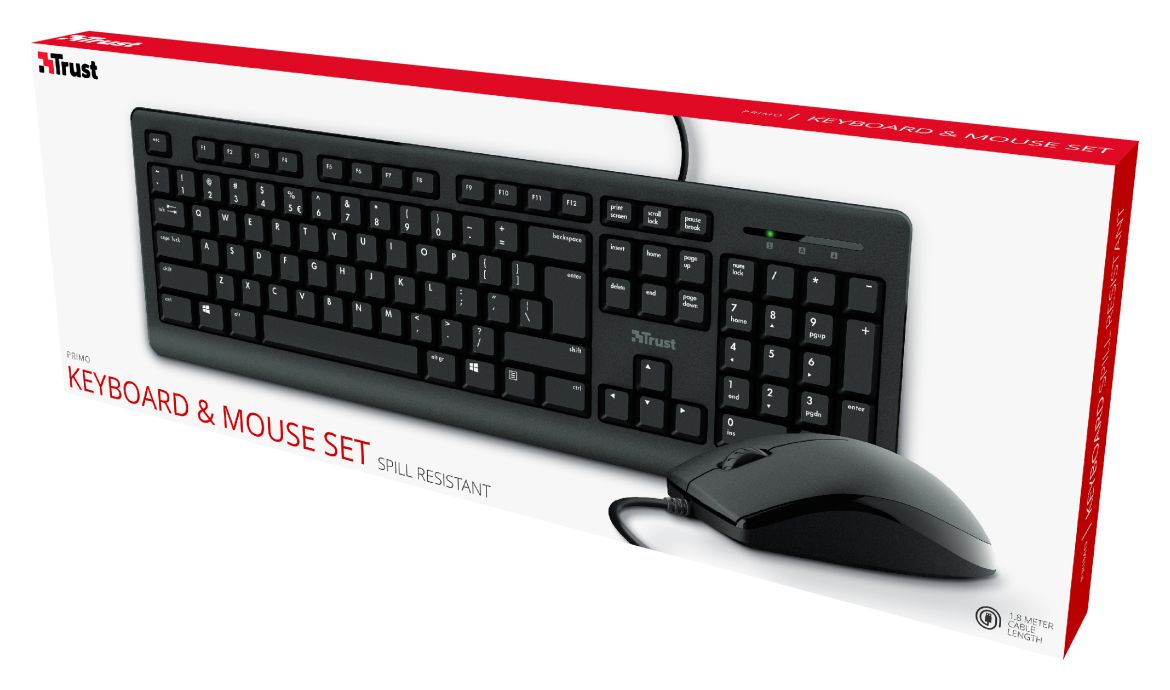 Primo Büro Tastatur USB  (Schwarz) 