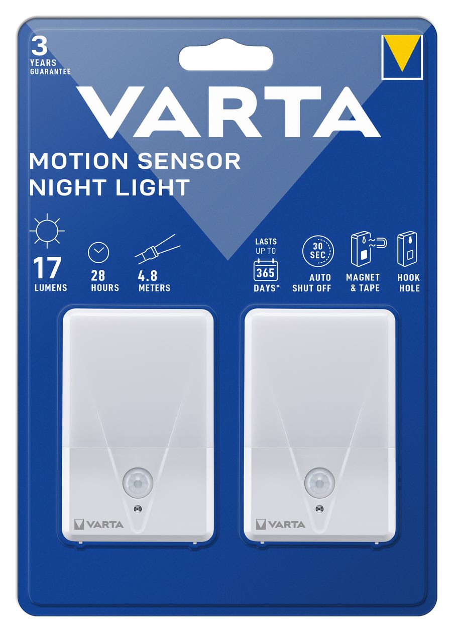 Motion Sensor Night Light Twin Pack Warmweiß Batterie  (Weiß) 