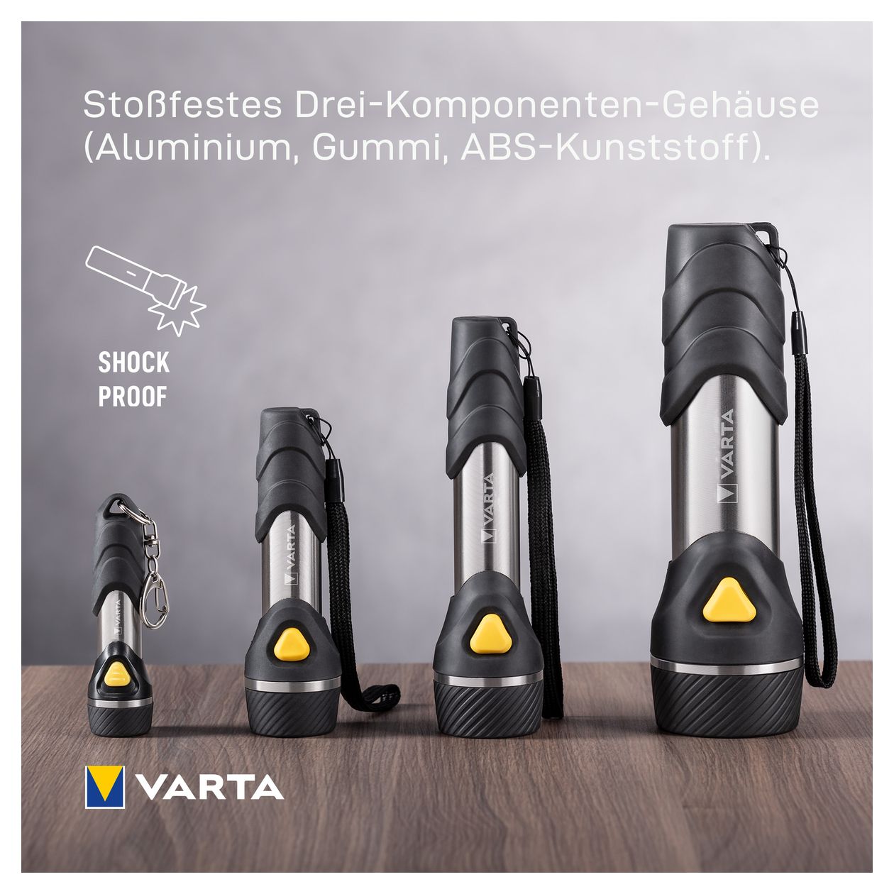 Taschenlampe mit 5 LEDs inkl. 1x AA Batterien, Day Light Multi LED F10 Leuchte, Taschenleuchte mit Anhänger, Lampe ideal für Haushalt, Angeln, Garage, Notfall, Stromausfall, Outdoor 
