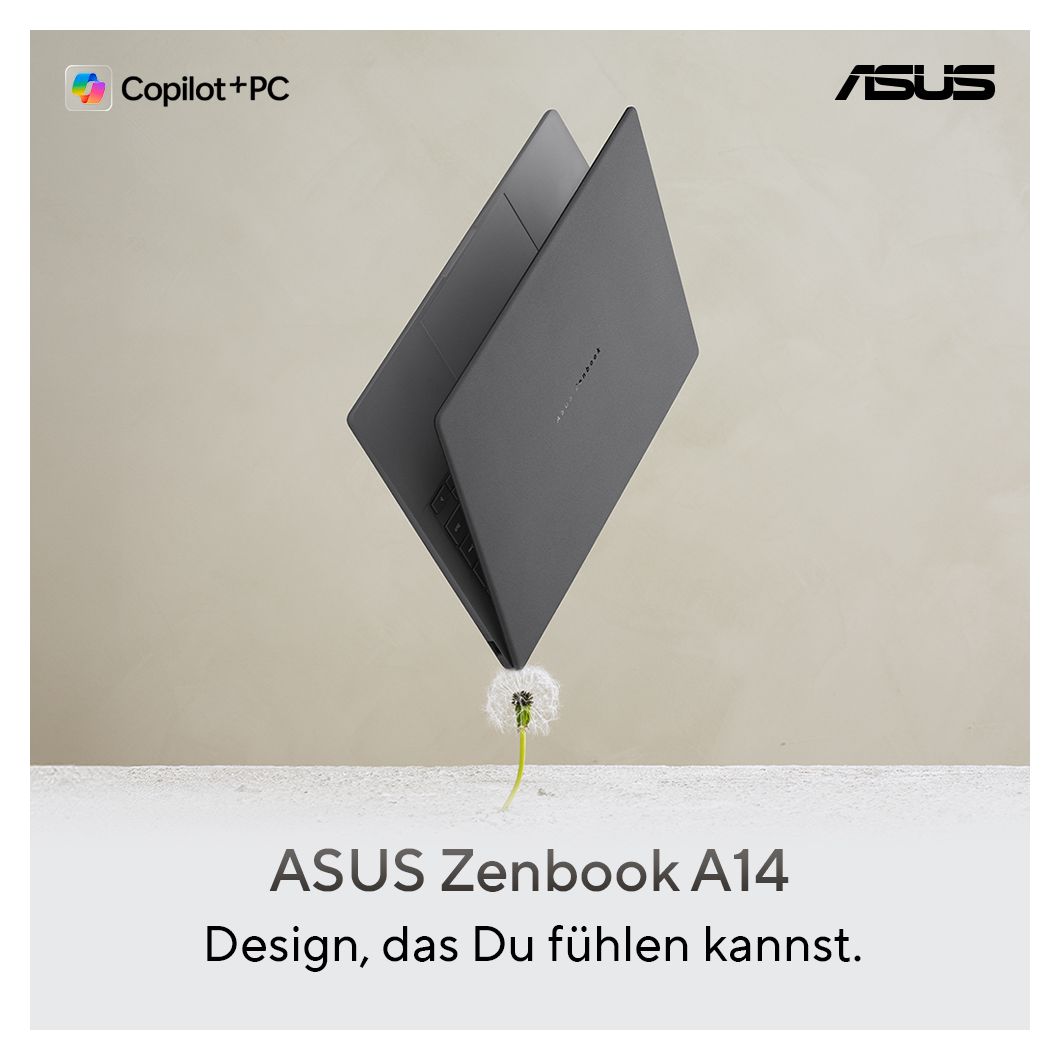 Zenbook A UX3407QA-QD305W Copilot+ PC WUXGA Notebook 35,6 cm (14 Zoll) 1920 x 1200 Pixel 1 TB SSD Windows 11 Home Qualcomm Snapdragon max. 3 GHz  (Beige) 