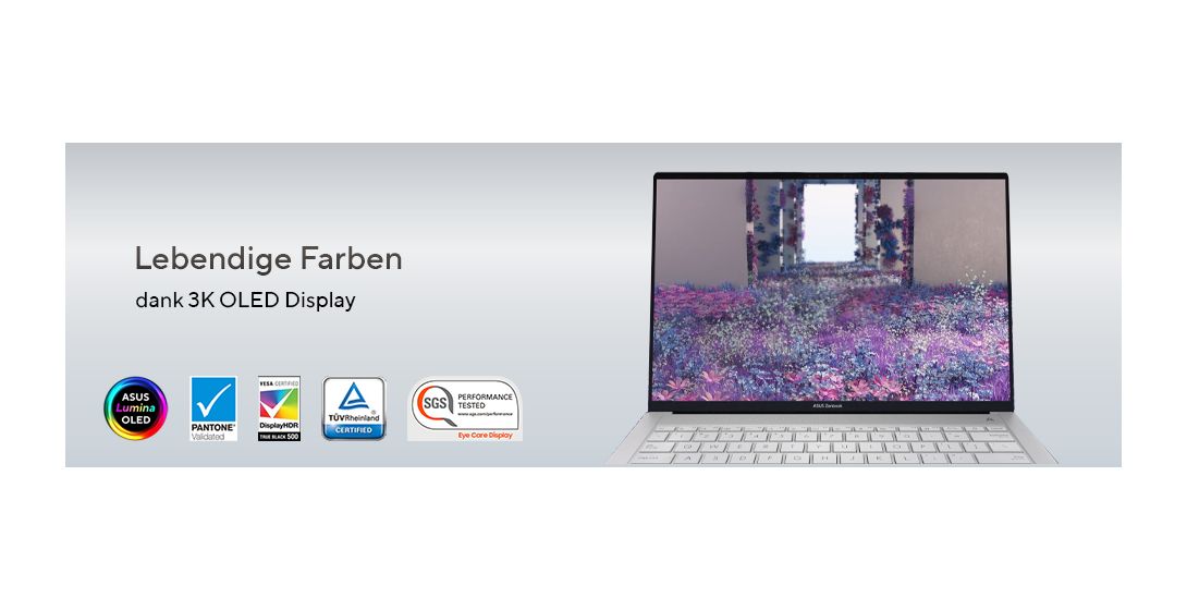 Zenbook S14 UX5406SA-PV526W Copilot+ 2K Ultra HD Notebook 35,6 cm (14 Zoll) 2880 x 1800 Pixel 1 TB SSD Windows 11 Home Intel Core Ultra 7 max. 4,8 GHz  (Weiß) 