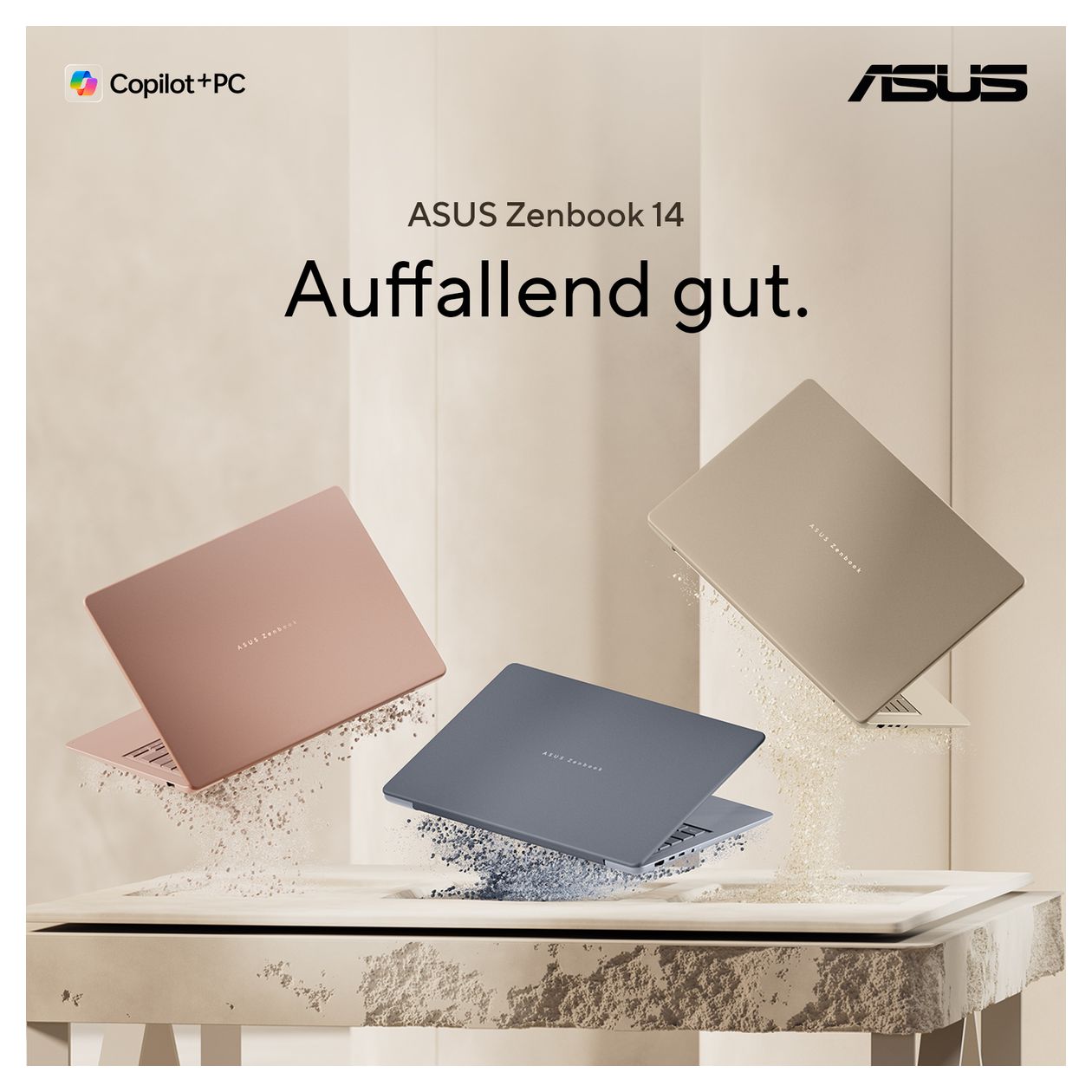 Zenbook UX3480QA-U1157W Copilot+ WUXGA Notebook 35,6 cm (14 Zoll) 1920 x 1200 Pixel 16 GB Ram 512 GB SSD Windows 11 Home Qualcomm Snapdragon max. 2,97 GHz  (Beige) 