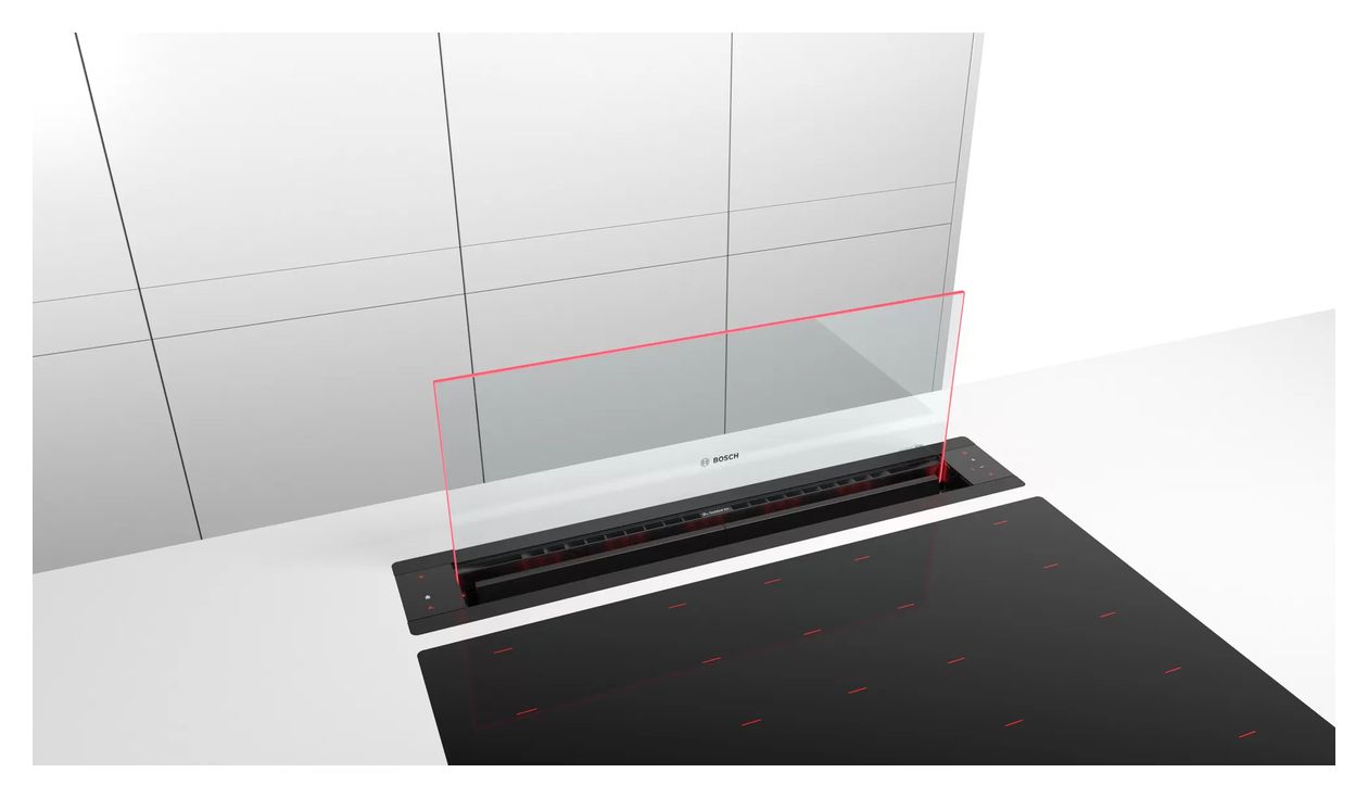 Serie 8 DDW88MM65 Dunstabzugshaube Tisch 80 cm Abluft/Umluft (Schwarz/Transparent) 