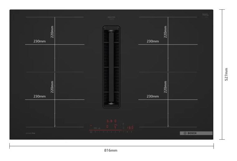 HBDMATTK06 (HBA4720B3 + PXL89BH26E) Backofen-Set groß AutoClean mit autarkem 81,2 cm Induktions Kochfeld 