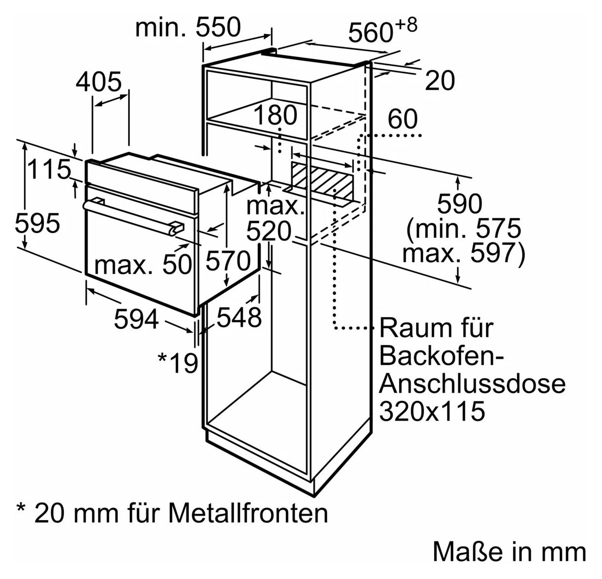Serie 2 HEF010BA1 Einbauherd (ohne Kochfeld) normal EEK: A 