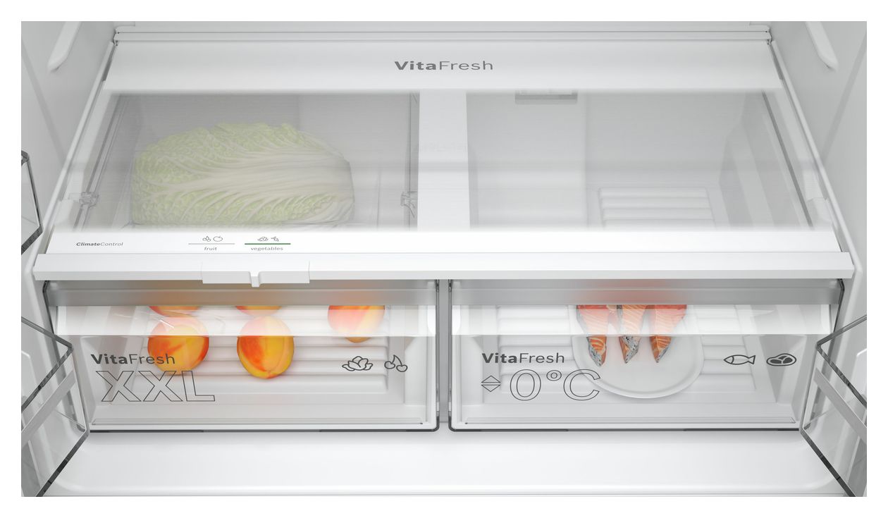 Serie 4 KFN96VPEA Side-by-Side Kühl-/ Gefrierkombination French Door 405 l / 200 l 333 kWh NoFrost 1830 mm x 905 mm  (Edelstahl) 