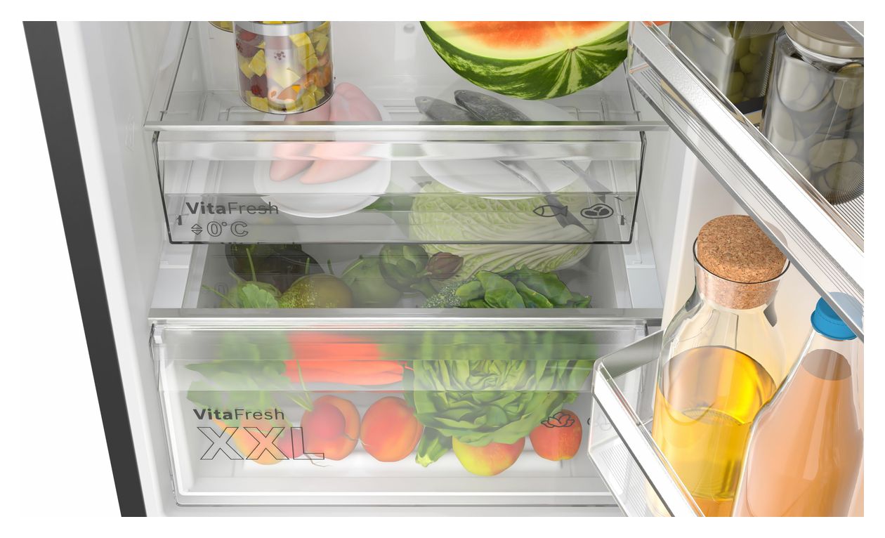 Serie 4 KGN392XCF 260 l / 103 l Kühl-Gefrierkombi freistehend NoFrost 162 kWh Jahr  (Schwarz) 