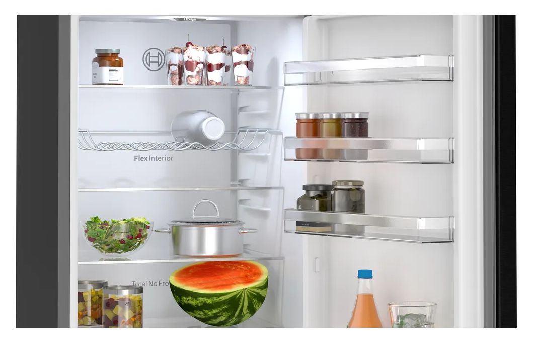 Serie 4 KGN39VXAU 260 l / 103 l Kühl-Gefrierkombi freistehend NoFrost 112 kWh Jahr  (Schwarz) 