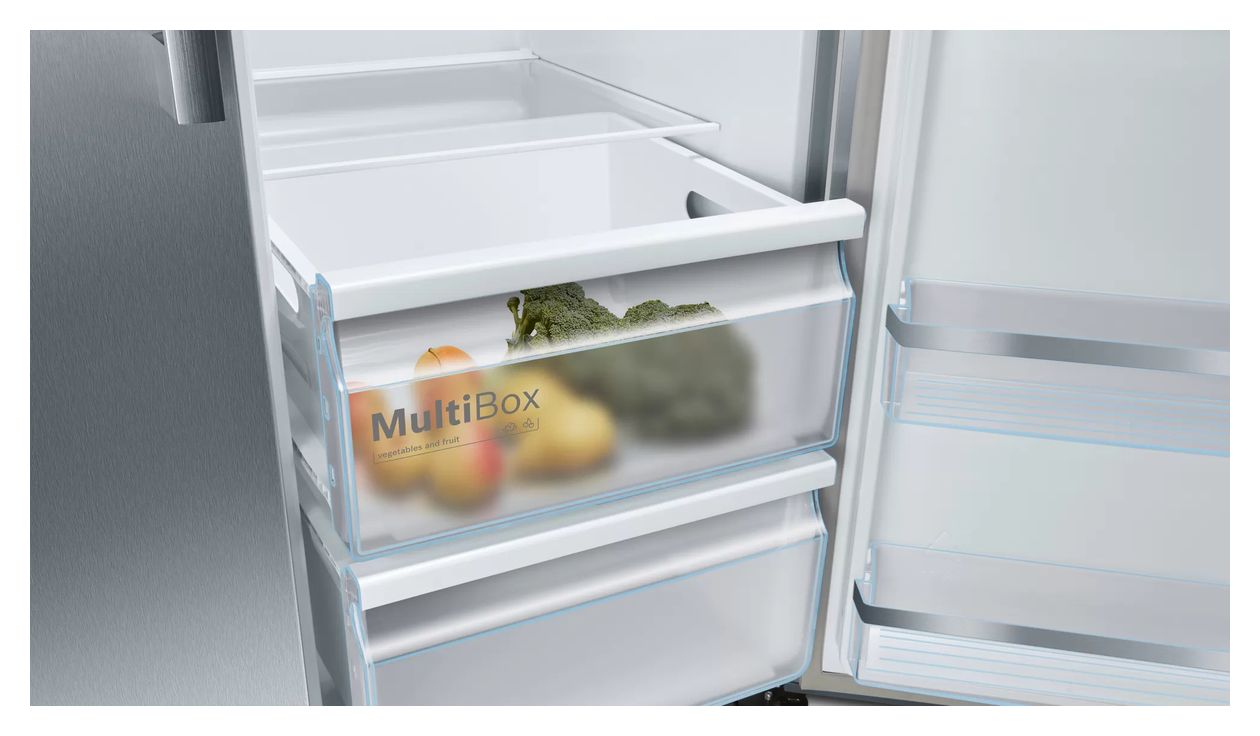 Serie 6 KAG93AIEP Side-by-Side Kühl-/ Gefrierkombination 369 l / 191 l 323 kWh NoFrost 1787 mm x 908 mm  (Edelstahl) 