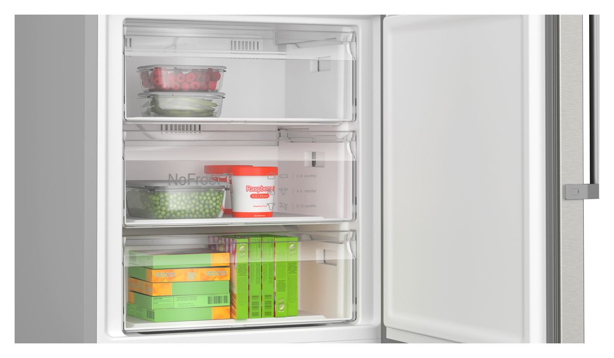 Serie 6 KGN49AIBT 311 l / 129 l Kühl-Gefrierkombi freistehend NoFrost 142 kWh Jahr  (Edelstahl) 