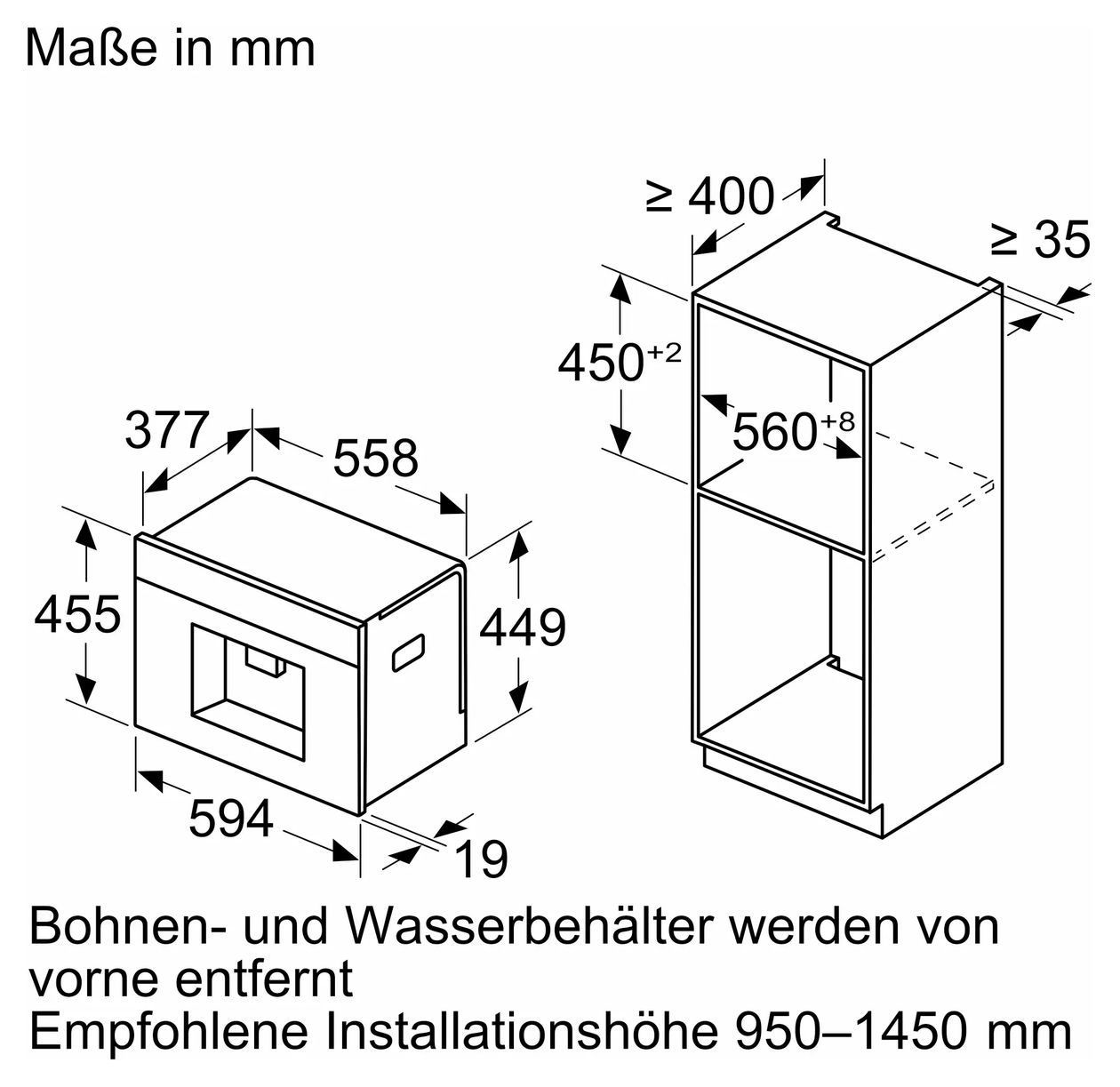 Serie 8 CTL9181M0 Einbau Kaffeevollautomat 19 bar 2,4 l 400 g AutoClean (Schwarz) 