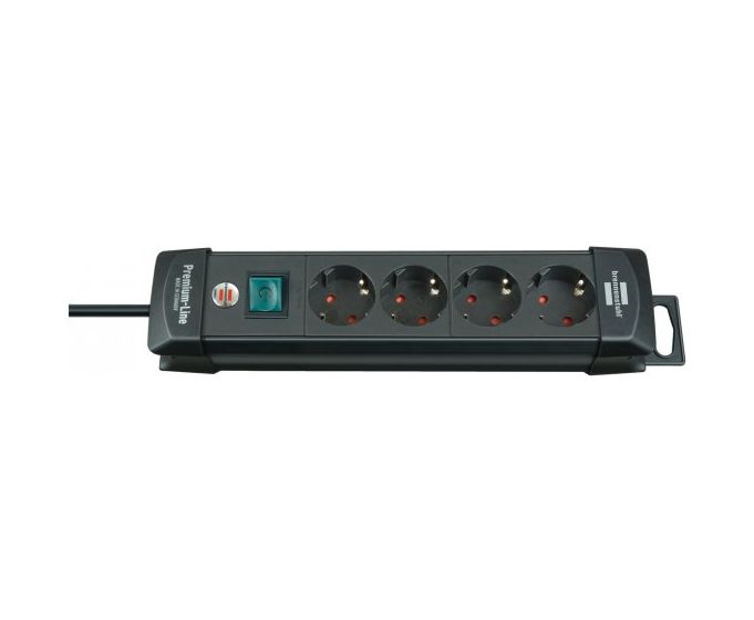 Premium-Line Steckdosenleiste 4-fach 1,8 m  (Schwarz) 