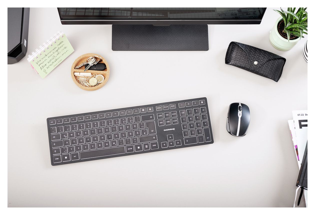 KW9100 Slim Universal Tastatur RF Wireless + Bluetooth 2.4 - 2.4835 GHz  (Schwarz) 