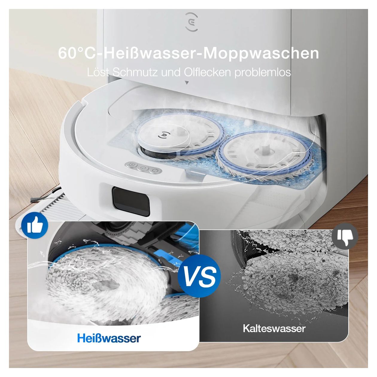 Deebot N30 Pro Omni Saugroboter nass/trocken 320 min Akku 10000 Pascal Leistung  (Weiß) 