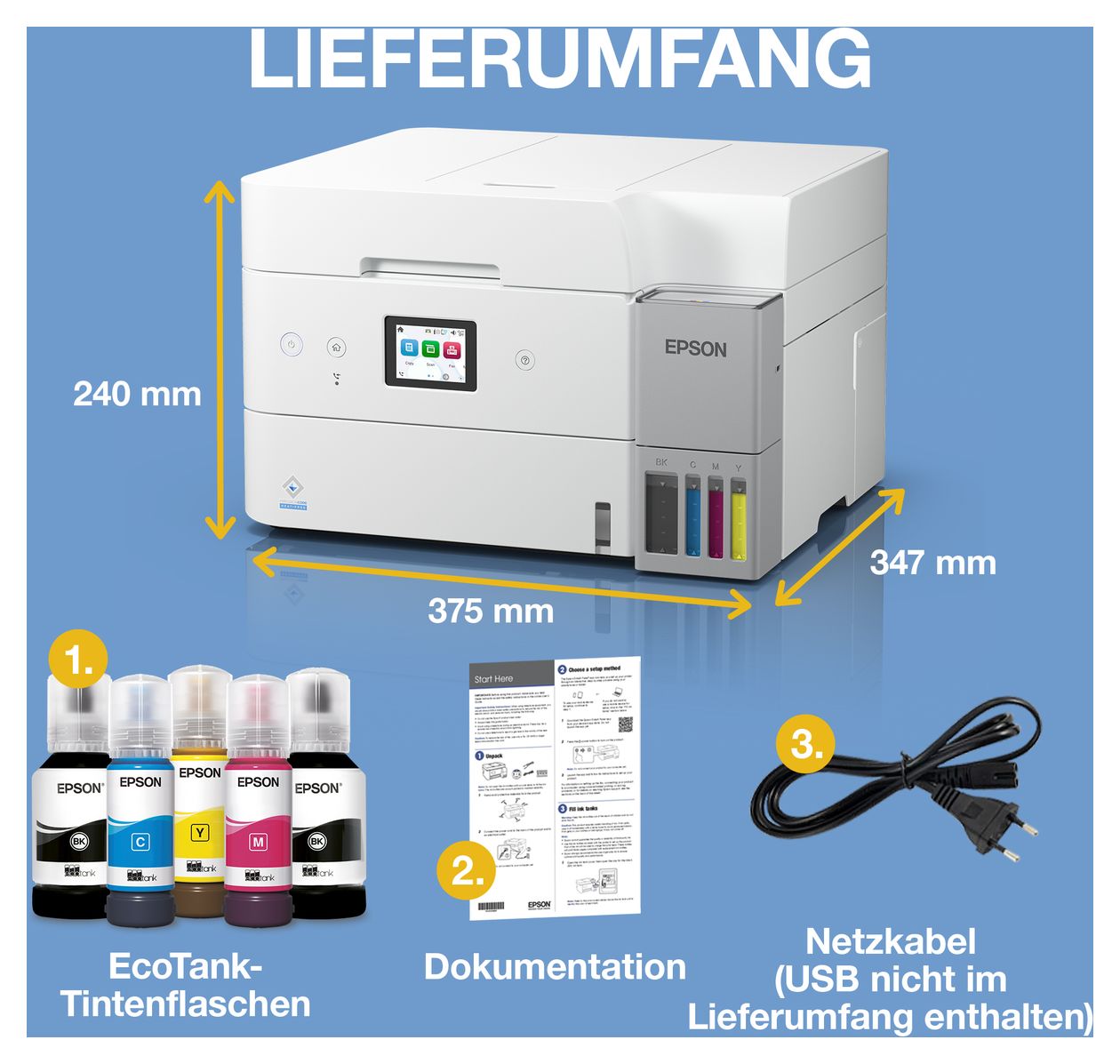 EcoTank ET-2851 All in One A4 Tintenstrahl Drucker 4800 x 1200 DPI 