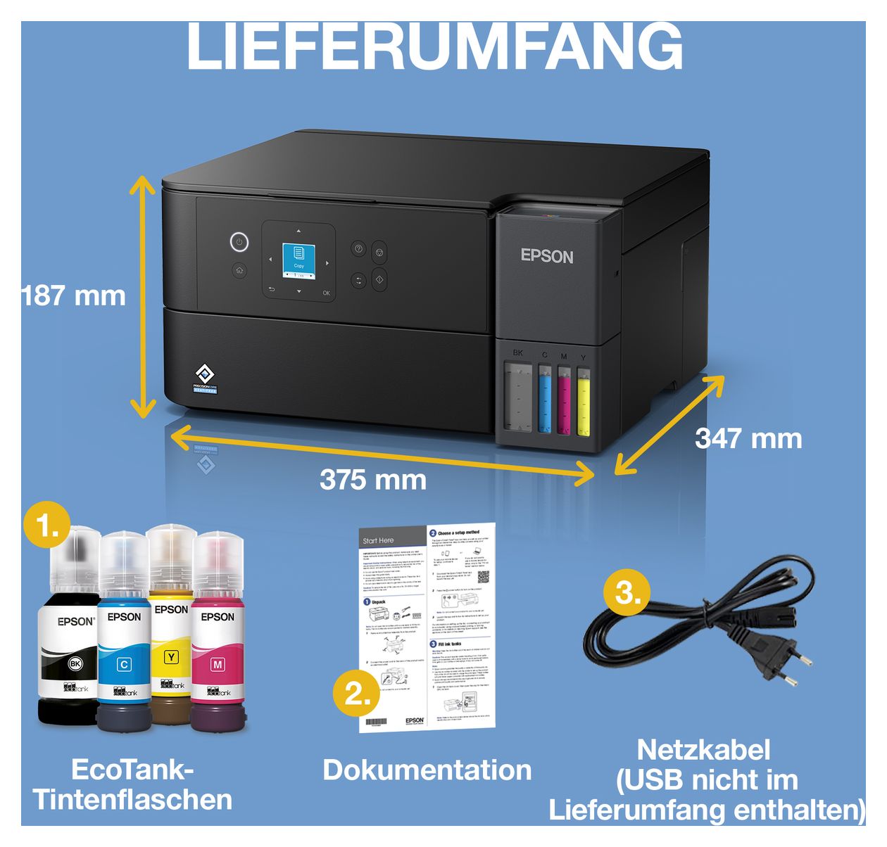 EcoTank ET-2851 All in One A4 Tintenstrahl Drucker 4800 x 1200 DPI 